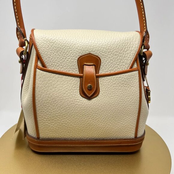 Vintage Dooney and Bourke Women's Cream All-Weather Leather Top Handle Bag Purse - Picture 4 of 15